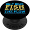 Only Dead Fish Go With The Flow PopSockets mit austauschbarem PopGrip