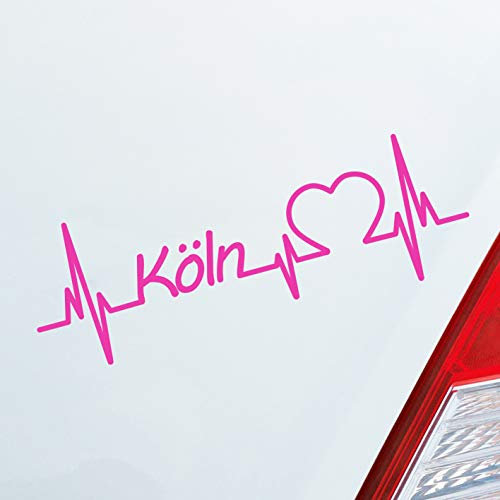 Hellweg Druckerei Auto Aufkleber Köln Herz Puls Stadt City Liebe Love ca. 19 x 6 cm
