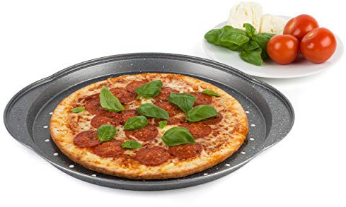 Russell Hobbs® RH00535GERMANY Non Stick Marble Pizza Pan | Carbon Steel | Sleek Grey Metallic | Dishwasher Safe