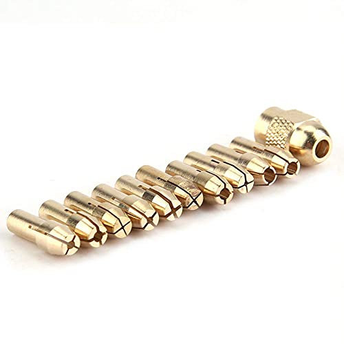 0,5-3,2 mm kleine Bohrmaschine 4-Backen-Kupfer-Bohrfutter-Spannzangensatz, Micro-Spiralbohrer-Spannzangensatz Mini-Spiralbohrer-Elektroschleifer Holzbearbeitung Messing-Bohrfutter