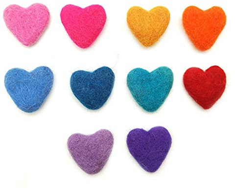 Egurs 10 Stück Handgefertigte Filzherzen DIY Filz Dekoration Geschenke,3CM
