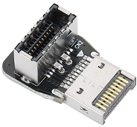 fasient1 USB 3.1 Front Panel Socket Type-E to USB 20Pin Header PC Motherboard 90 Degree Steering Elbow Converter