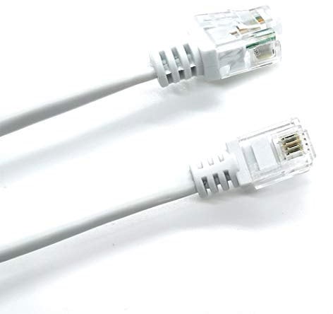 ASNQ ADSL Cable 20m - RJ11 to RJ11 - High Speed Broadband Cable for Modem to Phone Socket - White