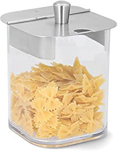 SCHÖNHUBER FRANCHI Contenitore Alimentare Professionale in Plexiglass con Coperchio in Acciaio Inox - 12x12x15 cm - Ristorazione, Catering, Bar, Eventi, Casa, Dispensa