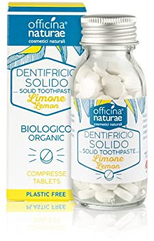 Officina Naturae | Dentifricio in Pastiglie, Dentifricio Solido al Gusto Limone, 100% Riciclabile, 115 Compresse