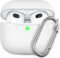 AHASTYLE Case per Airpods 3 Case Cover, Custodia Protettiva in Silicone [LED Anteriore Visibile][Supporto Ricarica Wireless] Compatìbile con Apple Airpods 3 2021 (Bianco, Con Moschettone)