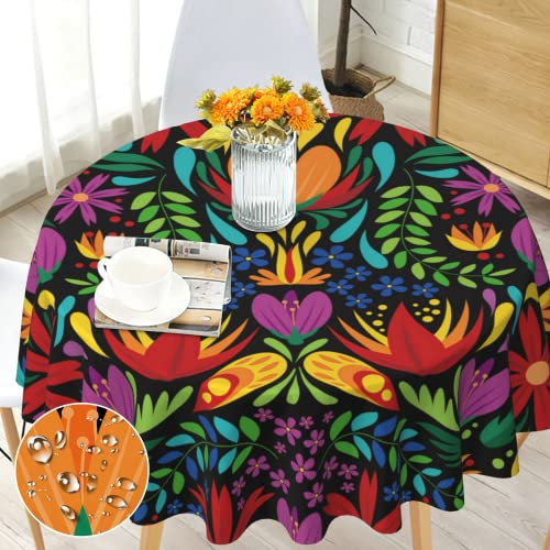 Tischdecke Abwaschbar Rund 150 Boho Style Mandala Runde Tischdecke für Draußen Polyester Outdoor Wetterfest Gartentischdecke für Küche Garten Gartentisch Esstisch Couchtisch Party