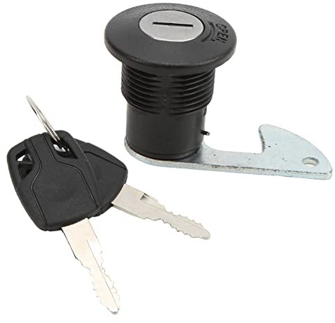 Kit Serratura a Chiave per Moto Set di Serrature per Bagagliaio Posteriore Raccordo per Scooter Lucchetto per Coda in Alluminio Plastica Universale per Bagagliaio di Motociclette (B gancio corto)