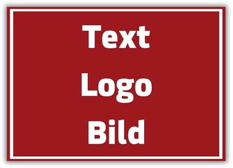 DIN A3 Personalisierbares Hinweisschild mit eigenem Wunschtext, Schild mit eigenem Text, Text schwarz Schild, 297 mm x 420 mm | Made in Germany | (Rot)