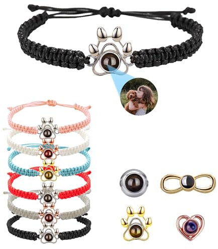 Armband mit Bild im Inneren – Personalisiertes Foto-Armband -gedruckter Projektionsstein, anlaufgeschützt, personalisiertes Bild-Armband – benutzerdefinierte Armbänder für Freund, Familie, Pfote