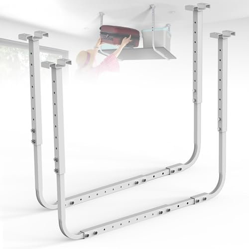 ruiru bro Scaffale da soffitto regolabile per garage, dimensioni 4 x 8, per garage e scale estendibili, organizzazione garage, può contenere 113,4 kg