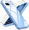 ivoler Anti-Amarillo Clara Funda para Google Pixel 8A con 2 Piezas Cristal Templado, [Protección Militar] Carcasa Protectora Antigolpes con Cojín Esquina Parachoques Transparente Bumper Case