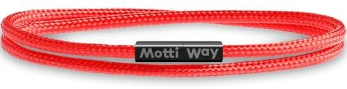 Motti Way Pulseras Para Hombre y Mujeres, Unisex Roja, Con Cierre Magnético, Nauticas Pulsera De Cuerda Umpermeable, Tamaño S/M