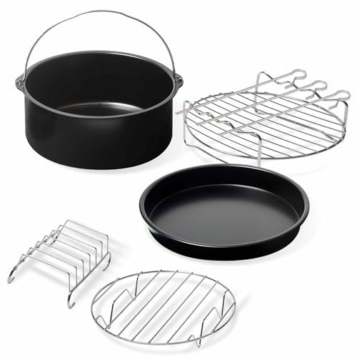 Sogo Accesorios Freidora de Aire superior a 4L | Revestimiento Antiadherente sin PFOA sin BPA | Apto para Lavavajillas | 2 Moldes freidora de aire, rejilla grill, tostador (SS-17320)