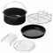 Sogo Accesorios Freidora de Aire superior a 4L | Revestimiento Antiadherente sin PFOA sin BPA | Apto para Lavavajillas | 2 Moldes freidora de aire, rejilla grill, tostador (SS-17320)