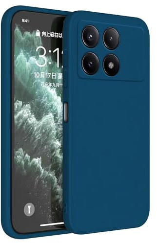 Topme Cover per POCO X6 Pro 5G (6.67 Inches) Custodia Case, Protezione Della Pelle Della Custodia in Silicone Tpu - Blu zaffiro