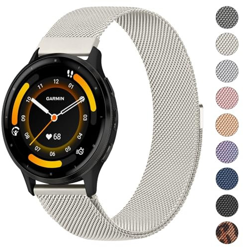 Oumida für Garmin Venu 2 Armband/Venu 3 / Garmin Vivoactive 4 45mm Armbänder Damen Herren, 22mm Metall Uhrenarmband Edelstahl Mesh mit Magnet Ersatzarmband für Garmin Forerunner 255/265/745/255 Music