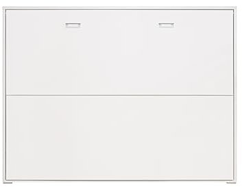 Vep Home Cama Abatible Horizontal 135x190 cm - Ideal para Dormitorios Pequeños con Somier y Sistema Antivuelco - 203x151x36 cm - Color Blanco - Diseño Compacto y Seguro