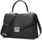 quipuda Handtasche Damen, Umhängetasche Damen, Leder Crossbody Bag，Kommt mit abnehmbarem Schultergurt (Schwarz)