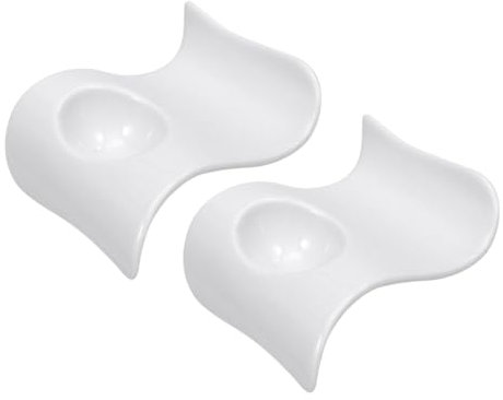 IMIKEYA 2 Pièces coquetier en céramique du Japon Plateau d'oeufs en céramique Afficher œuf coquetier Oeuf coquetier pour la Maison Porte-Oeufs Bouilloire Accessoires Blanche