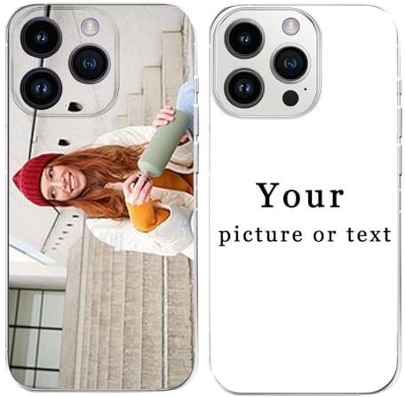 Personalised Custom Phone Case for iPhone 16 15 14 13 12 11 Pro Max Case, Customized Photo Name Phone Case Anti-Scratch Shock-Resistant Soft Protective TPU (full coverage) Clear