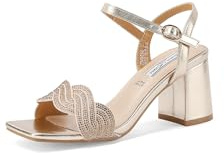 QUEEN HELENA Sandali Eleganti con Strass Scarpe Aperte con Cinturino Donna ZM9656 (Oro, Sistema Taglie Calzature EU, Adulto, Donna, Numero, Media, 35)