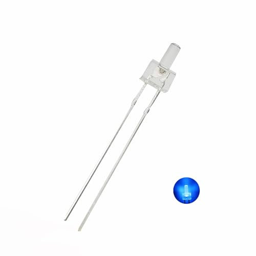 Vrabocry 100-pcs 2mm Weiß Rot Grün Blau Gelb Flache Top LED Diode Lichter Helle Beleuchtung Birne Lampen Elektronik Komponenten Indikator Licht Emitting Dioden (Klare Blau)