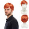 UILYNIU Herren Perücken Ingwerperücken Boyband Perücken Verkleidungs Perücke Orange Perücken Männer Punk Rock Perücke 60er 70er 80er Jahre Kostümzubehör für Party Musik Punk Karneval(Orange)