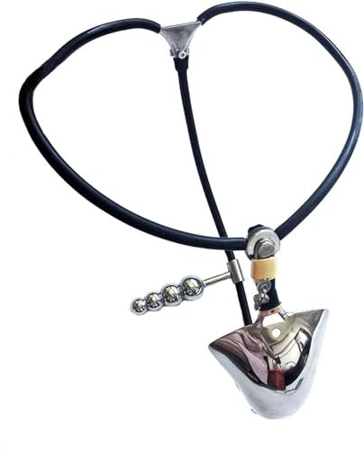 Metall Keuschheitsgürtel Herren mit 4 Perlen Analplug Peniskäfig Unsichtbar Keuschheit Höschen Chastity Cage SM Sklave Bondage Chastity Belt Fetisch Sexspielzeug für Männer(Schwarz,Taille130~140cm)