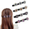 EIROVYA 4 Stück Glitzernde Kristall-Stein Geflochtene Haarspangen, Haarspangen Damen,Kolibri Haarspange mit Kristallblume, Große Haarspangen für Dickes Haar mit 3 Mini-Haarspangen für Damen Mädchen