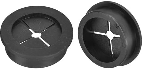 sourcing map 2 Pcs Cable Cord Grommet, 1-3/8 Inch (35mm) Desk Grommet Flexible Rubber Grommets Wire Hole Cover Pass Through for Office Computer Desk Wire Organizer, Black