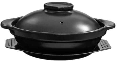 Zerodeko 1juego Cacerola De Cerámica Para Cocción De Alta Temperatura Con Tapa y Bandeja Olla De Barro Coreana De Gran Capacidad Para Uso Comercial y Doméstico
