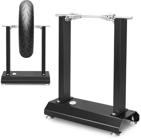 FIVMEN Motorrad Auswuchtmaschine Auswuchtgerät für Motorradräder mit 4 Stützbeinen und Wasserwaage Felgenauswuchtmaschine Auswuchtbock Radauswuchtmaschine,Schwarz 40x20x50 cm