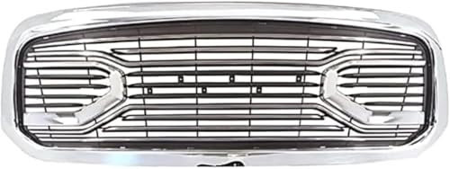 DLXZWF88 Auto Front Stoßstange Kühlergrills für Dodge RAM 1500 2014-2018, Kühlergrill Verschleißfest Front Motorhaube Kühlergrill Auto Zubehör,Silver