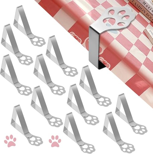 YFPOPONE Tischdeckenklammer Edelstahl, 12 Stück Outdoor Tischdecken Clips