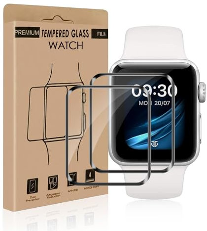 Carantee Verre Trempé pour Apple Watch Series 4/5/6/SE (40mm), 2 Pack incassable iWatch 40mm vitre protection, Résistant à L'eau, Haute Sensibilité, Ultra HD Claire Apple Watch 40mm protection écran
