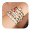ORAZIO 6 Stück Weihnachtsarmband Damen Mädchen Perlen Armbänder Set Weihnachtsschmuck Stapelbare Schmuck Weihnachten Damen Armband Weihnachtsgeschenke für Frauen