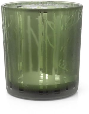 Carousel Home Woodland Deer Green Glass Christmas Tealight Holder | Silhouette Frosted Glass Christmas Candle Holder | Xmas Tea light Votive Pot Candle Gifts - 8cm