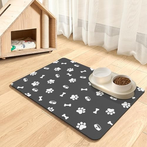 Tapis de Nourriture pour Animaux – Tapis Absorbant pour Gamelle de Nourriture et d'eau, Séchage Rapide, Tapis pour Nourriture de Chien et Chat