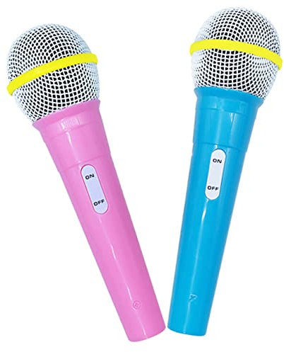 GARVALON 2pièces Microphone Jouet pour Garçon Fille Faux pour Simulations De Chanteurs Et Journalistes pour Jeu De Rôle Et Développer La Confiance Soi