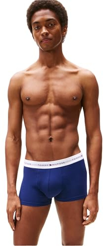 Tommy Hilfiger Herren 3er Pack Boxershorts Trunks mit Logobund, Mehrfarbig (Prpy NVY/Util Sage/Newsprint), XL