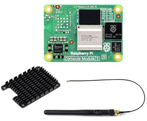 Waveshare CM5008016 Package A(8GB RAM, 16GB EMMC Flash, Without Wireless), RPi CM5 Compute Module 5, Deliver Raspberry Pi 5 Power (But No Wireless Module - Antenna can be Used for Other Purpose)