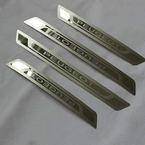 Shimely 4 pcs Stainless Steel Car Door Sill Protecto for Peugeot 207 208 307 308 2008 3008 408 508 4008 5008 2008-2021 Door Sill Strip Door Sill Cover Auto Accessories