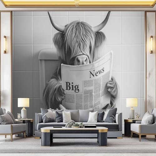 Art Photo Wallpaper Creative Style Non-Woven Living Room Bedroom Plateau Cattle Toilet Newspaper Wall Decoration - Photo Mural- Gaming Room Tv Background Wall Decor 250 X 175 Cm