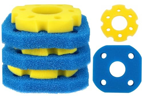 kychenBase CPF-180 / CPF-250 Mousse filtrante Bassin – Médias filtrants de Remplacement, Mousse filtrante pour Filtre Bassin (3 x Bleu Grossier & 3 x Jaune Fin)