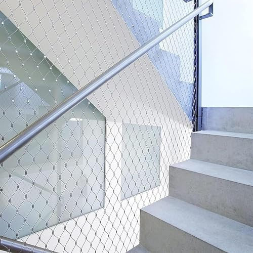YKMYXZ, 1x10M Stainless Steel Woven Wire Mesh, Flexible Rope Net,for Bridge Staircase Balcony Anti-fall Net Garden Fence, Diameter-1.5/2/3MM(Silver 1.5mm)