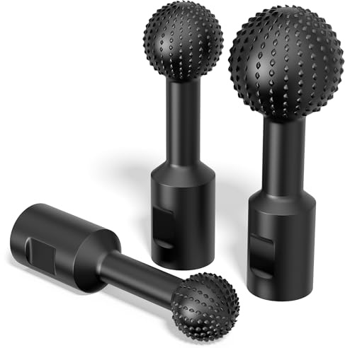 BURMONG Lot de 3 Fraises Sphériques en Carbure - Pour l'Évidement et la Sculpture du Bois, Queue Filetée M14 pour Meuleuse d'Angle 115 mm et 125 mm