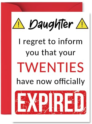 Funny 30th Birthday Cards for Daughter, Your Twenties Have Expired | Happy Birthday Card for Daughter from Mum or Dad Parents, A5 Banter Joke Humour Bday Greeting Cards Gift