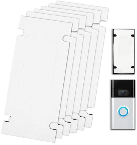 Yelvornic 6PCS No-Drill Mounting Tape, Double-Sided Sticky Pad Compatible with Video Doorbells, Adhesive Tape for Doorbell Installation