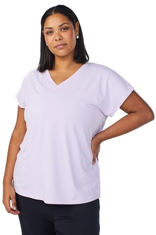 Zizzi Active Sportshirt Damen große Größen - V-Ausschnitt, Kurzarm, locker | Trainingsshirt mit V-Ausschnitt aus 88% Polyester und 12% Elastan, elastisch und leicht, für Sport und Alltag